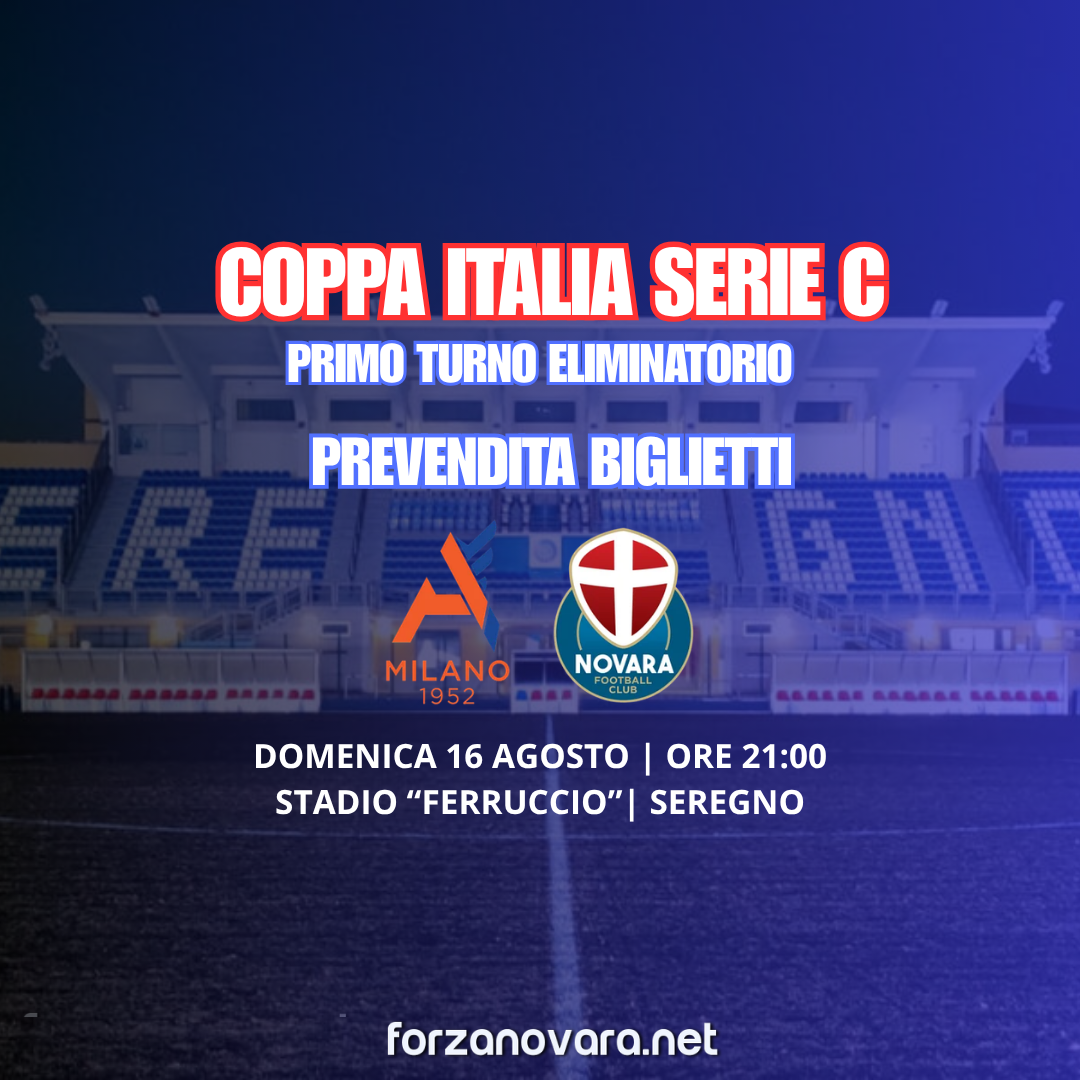 Coppa Italia: prevendita Alcione-Novara